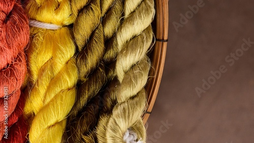 Cuadros en Lienzo colorful of silk yarn for ready to weaving