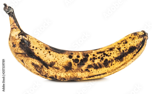 Fotomural Overripe banana isolated on white