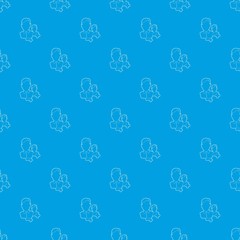 Poster - Add users pattern vector seamless blue repeat for any use