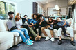 © Gerald Carter/Creative Flame - Group of happy friends enjoying at home