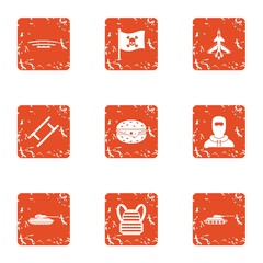 Poster - Clash icons set. Grunge set of 9 clash vector icons for web isolated on white background