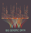 Big Genomic Data Visualization - DNA Test, Barcoding,  Genome Map Architecture  - Vector Graphic Template
