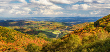 Autumn Foliage Of A Farming Valley Taken From Grayson Highlands  Virginia State Park
