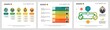 Colorful marketing or production concept infographic charts set. Business design elements for presentation slide templates. Can be used for financial report, workflow layout and brochure design.