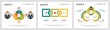 Colorful strategy or planning concept infographic charts set. Business design elements for presentation slide templates. For corporate report, advertising, leaflet layout and poster design.