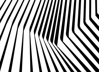 Poster - optical art abstract background wave design black and white op art