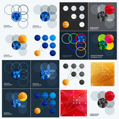 Poster - Abstract design of colourful vector elements for smooth background with round shapes rinds for business partnership collaboration.