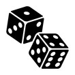 Two dice to gamble or gambling in craps flat vector icon for casino apps and websites