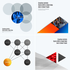 Poster - Abstract design of colourful vector elements for smooth background with round shapes rinds for business partnership collaboration.