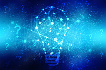 Poster - 2d rendering led white lightbulb
