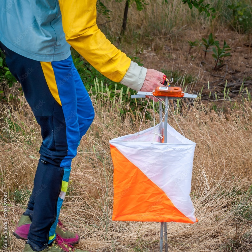 Orienteering. Check point Prism and composter for orienteering. The ...