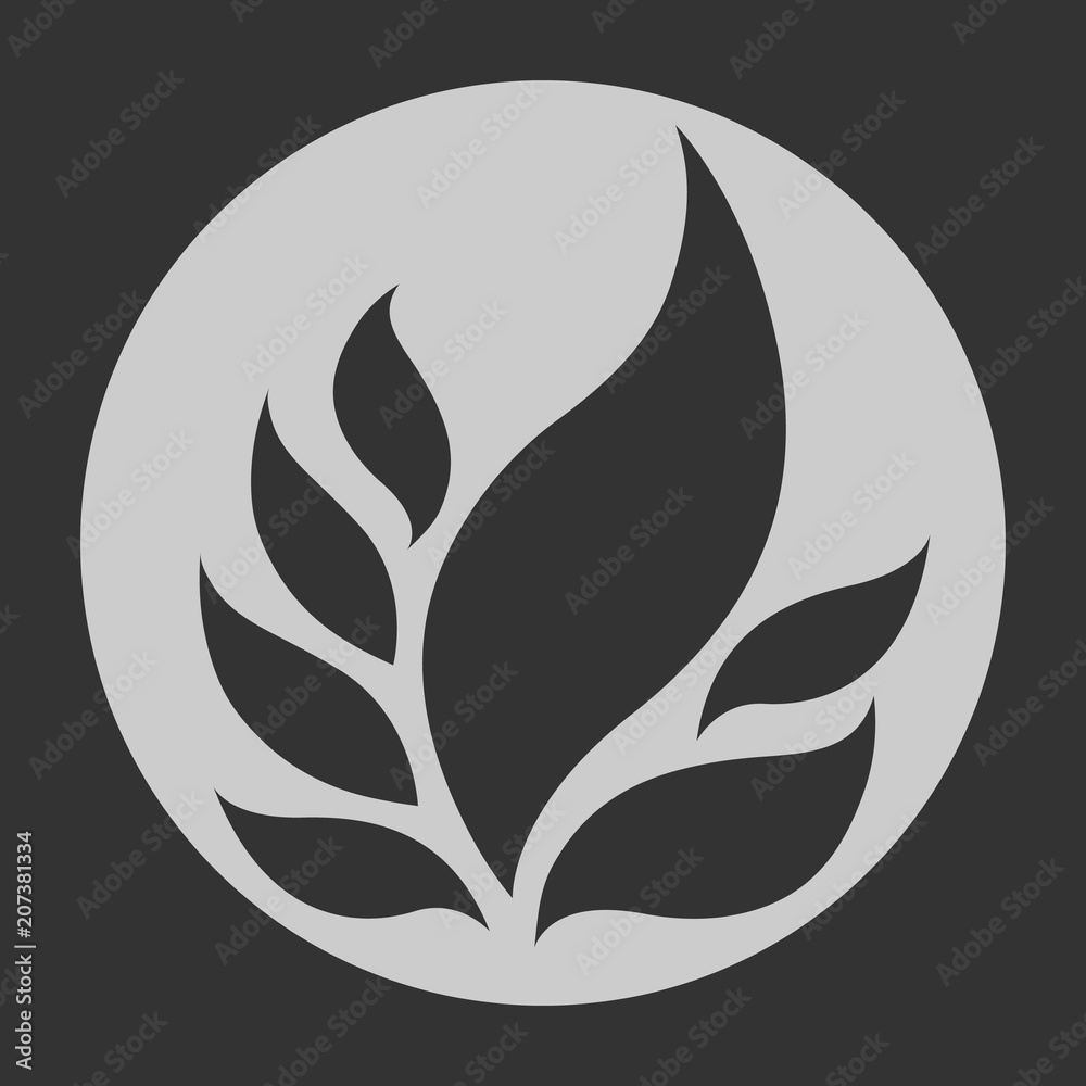 leaf tree flower floral logo icon symbol sign vector design ...