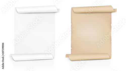 Cuadros en Lienzo Clear New And Old Paper Scroll. Sheet Roll On Both Sides
