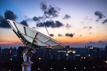 Satellite Dish Antennas Under Sky