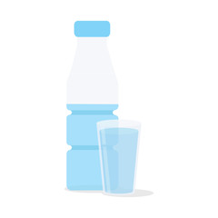 Wall Mural - Vector illustration. Glass of water. Isolated icon.