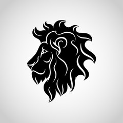 Sticker - Lion head icon logo. Vector illustration