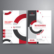 Business brochure template red gray geometric shapes