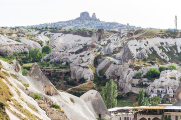 Canvas Print - Goreme town and Uchisar castle in Cappadocia