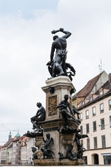 Wall Mural - back side view of Hercules fountain in Augsburg