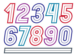 Poster - Set of vector retro bold numbers from 0 to 9 best for use in logotype design.