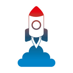 Poster - cartoon rocket spaceship launching startup vector illustration