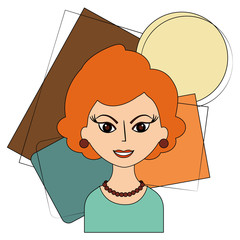 retro woman character icon vector illustration design