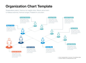 simple company organization hierarchy chart template with place for your content. easy to use for yo