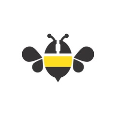 Canvas Print - bee logo. honey icon. fly symbol. vector eps 08.