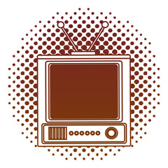 Sticker - tvs old retro style vector illustration design