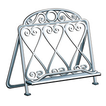 Vintage Wrought Iron Bookends Isolated On A White Background. Vector Illustration.