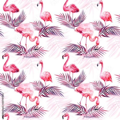 akwarela-bezszwowe-wzor-z-flamingo-i-kolorowe-tropikalne-liscie