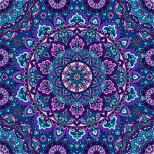 Seamless Pattern Of Mandala Purple.Seamless Pattern Of Mandala Purple. For Design Backgrounds.