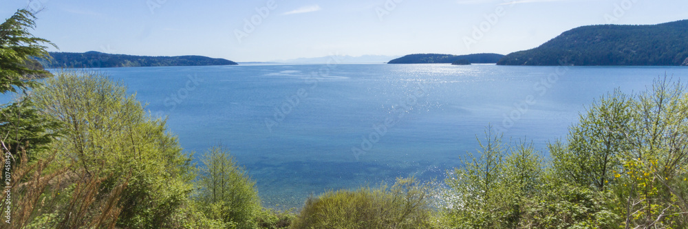 Panorama Photo of Puget Sound and the San Juan Islands from Anacortes ...