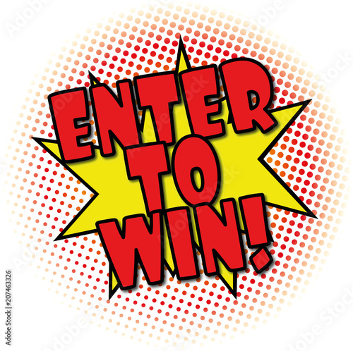 Fotografía enter to win comic cartoon explosion retro design deal tag