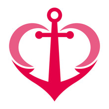 Anchor Heart, Logo Template Ready For Use