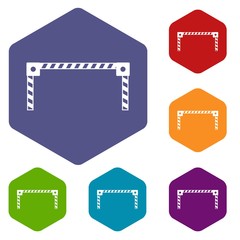 Poster - Barrier icons set rhombus in different colors isolated on white background