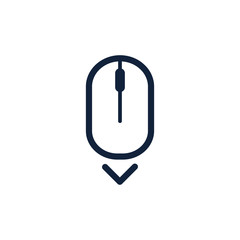 Poster - Scroll down up computer mouse icon symbol. Flat style design. Vector illustration.
