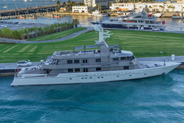 Poster - White Yacht Docked in Fort Lauderdale