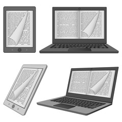 Poster - E-learning training icons set. Flat illustration of 4 e-learning training vector icons for web