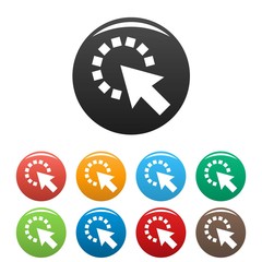 Poster - Cursor pixel icon. Simple illustration of cursor pixel vector icons set color isolated on white