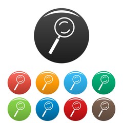 Poster - Cursor magnifier element icon. Simple illustration of cursor magnifier element vector icons set color isolated on white