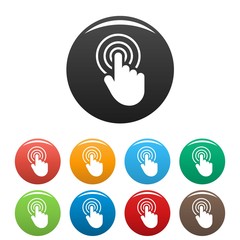 Poster - hand cursor web icon. Simple illustration of hand cursor web vector icons set color isolated on white