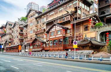 China Chongqing traditional houses on stilts