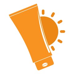 Poster - Uv sun cream logo. Flat illustration of uv sun cream vector logo for web design