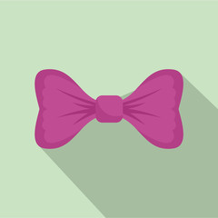 Poster - Purple bow tie icon. Flat illustration of purple bow tie vector icon for web design