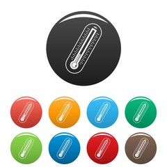 Poster - fever thermometer icon. simple illustration of fever thermometer vector icons set color isolated on 