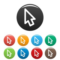 Poster - Cursor retro element icon. Simple illustration of cursor retro element vector icons set color isolated on white