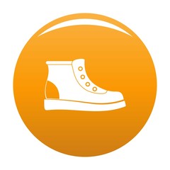 Sticker - Hiking boots icon. Simple illustration of hiking boots vector icon for any any design orange