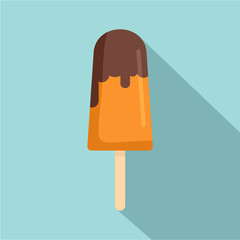 Sticker - Vanilla ice cream icon. Flat illustration of vanilla ice cream vector icon for web design