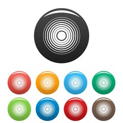 Poster - Equalizer radio icon. Simple illustration of equalizer radio vector icons set color isolated on white